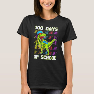 Camiseta 100th Day Of School Dino Kids Happy 100 Days Dinos