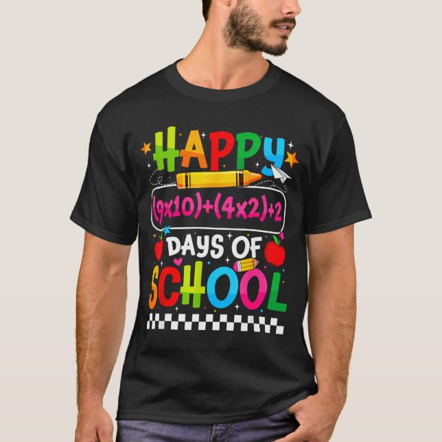 Camiseta 100th Day Of School Happy 100 Days Math Equation T (Frente)
