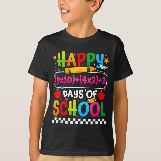 Camiseta 100th Day Of School Happy 100 Days Math Equation T (Frente)