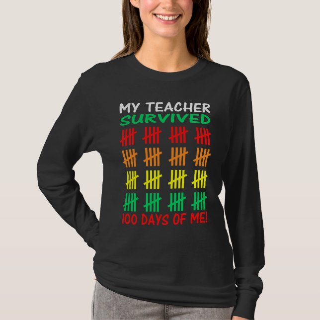 Camiseta 100th Day of School Student Teacher 100 Days of Sc (Frente)