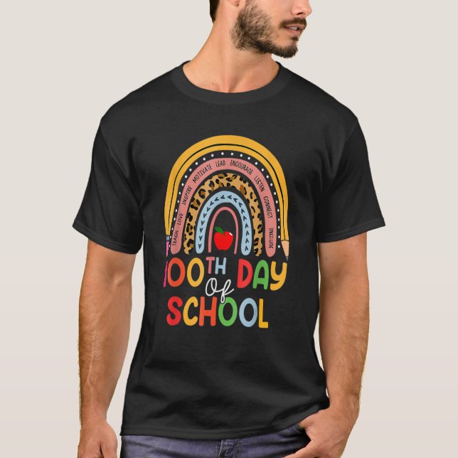 Camiseta 100th Day Of School Teacher 100 Days Smarter Boho  (Frente)