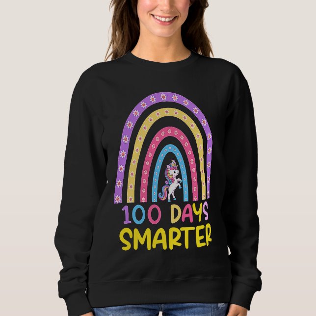 Camiseta 100th Day of School Teacher 100 Days Smarter Rainb (Frente)