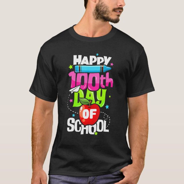 Camiseta 100th Day Of School Teachers Happy 100 Days Of Sch (Frente)