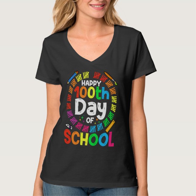 Camiseta 100th Day Of School Teachers Kids Child 100 Days S (Frente)