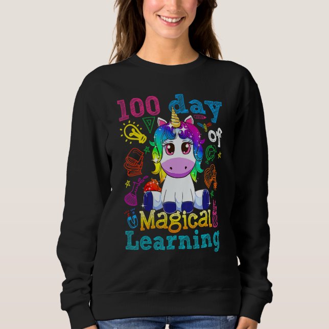 Camiseta 100th Day of School Unicorn Girls 100 Days of Scho (Frente)