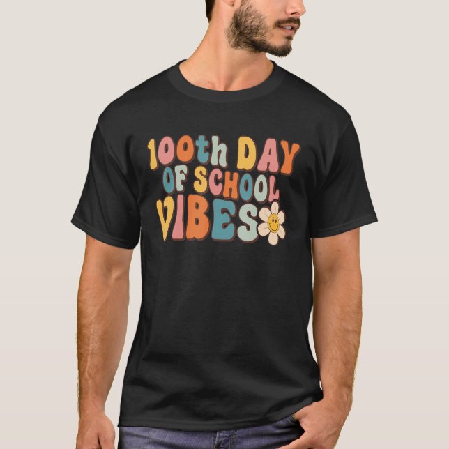 Camiseta 100th Day of School Vibes Teacher Happy 100 Days K (Frente)