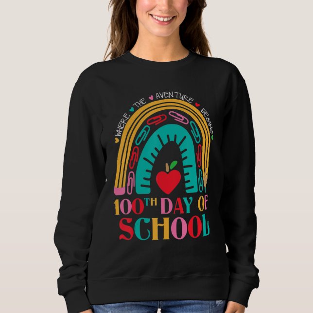 Camiseta 100th Day Of School Where Adventure Begins 100 Day (Frente)
