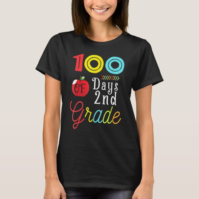 Camiseta 100th Day Second Grade Student Gift 100 Days Of Sc (Frente)