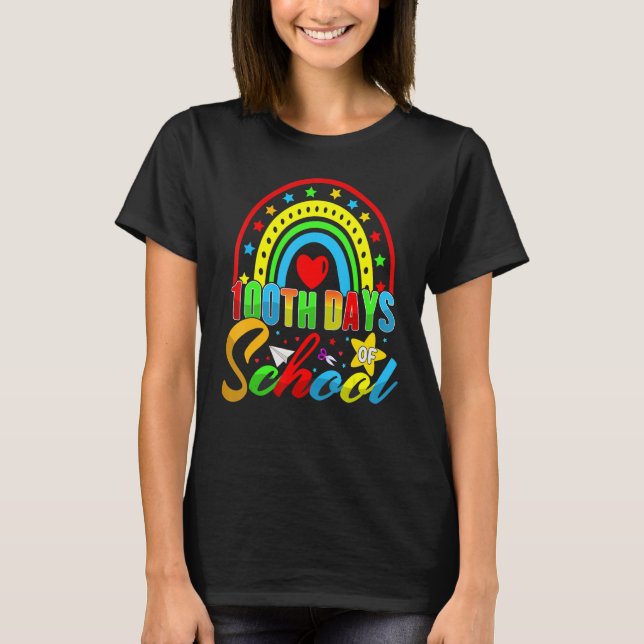 Camiseta 100th Days of School Teacher Kids - 100 Days Smart (Frente)
