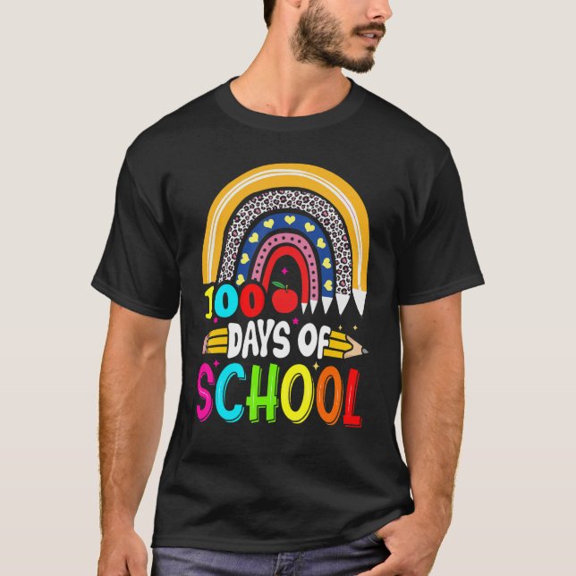 Camiseta 100th Days of School Teacher Kids - 100 Days Smart (Frente)