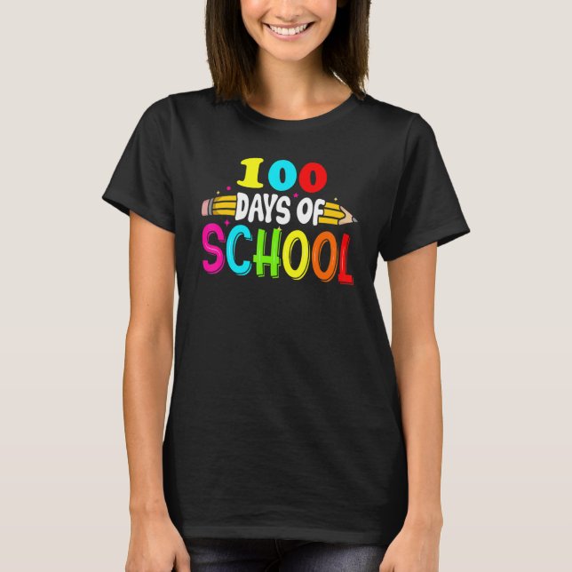 Camiseta 100th Days of School Teacher Kids - 100 Days Smart (Frente)