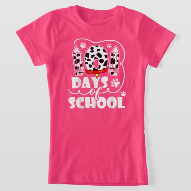 Camiseta 101 Days Of School Dalmatian Dog 100 Days Smarter (Postura )