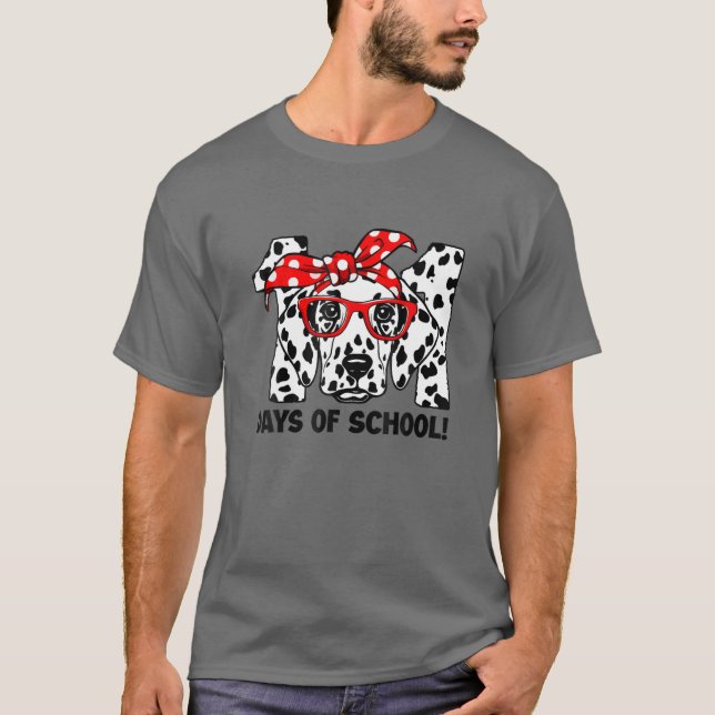 Camiseta 101 Dias De Professora De Cães Dalmacianos Na Esco (Frente)