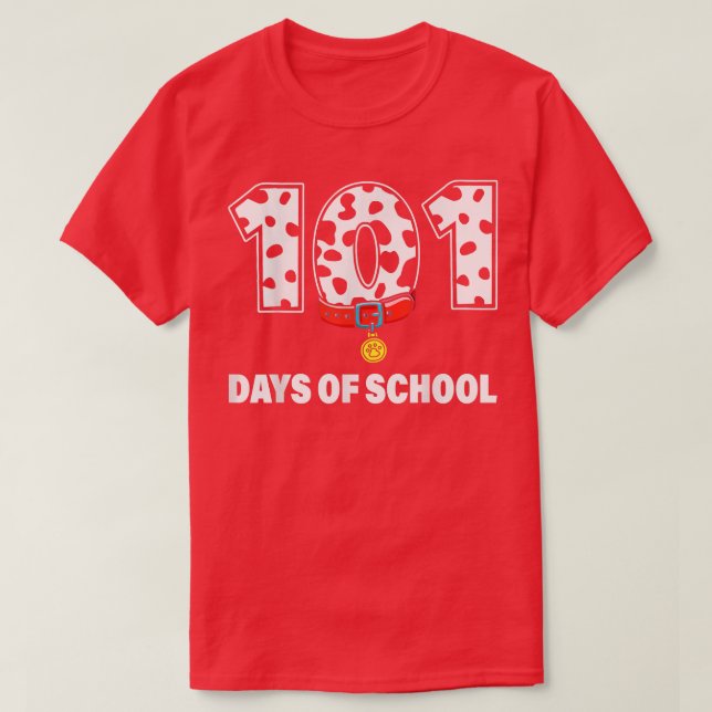 Camiseta 101 Dias Mais Inteligentes Professores De Cachorro (Frente do Design)
