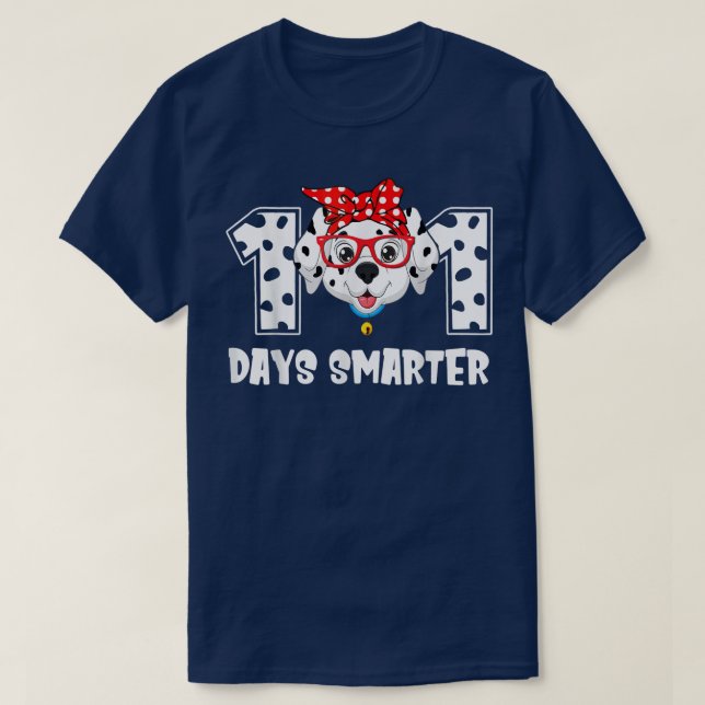 Camiseta 101 Dias Mais Inteligentes Professores De Cachorro (Frente do Design)