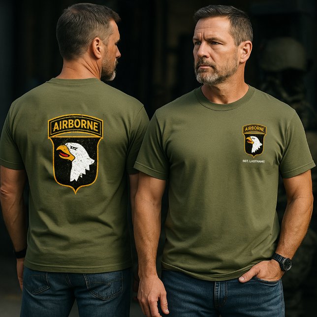 Camiseta 101st Airborne Division "Distressed" Personalized  (101st Airborne Division Screaming Eagles Tribute Personalized T-Shirt)