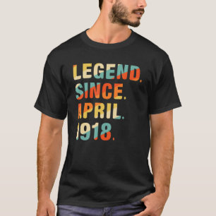 Camiseta 104. º aniversário Legenda de 104 anos desde abril