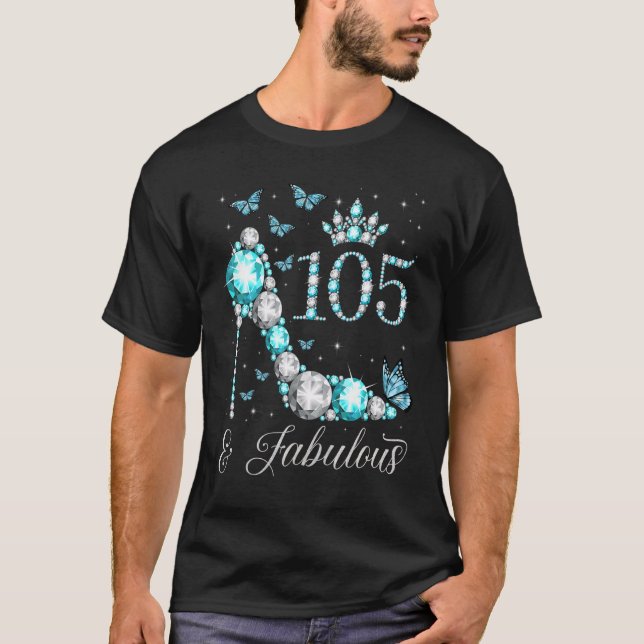 Camiseta 105 e Fabulosa Rainha de 105 Anos de Idade 105 (Frente)