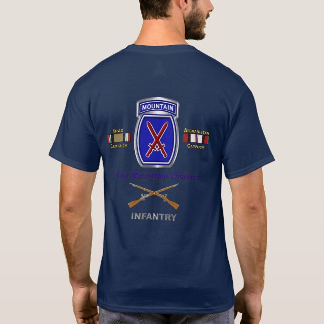 Camiseta 10.ª Divisão de Montanha Iraque e Afeganistão Vete (Verso)