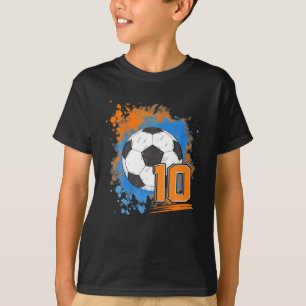 Camiseta 10.º Aniversário, 10 anos, bola de futebol
