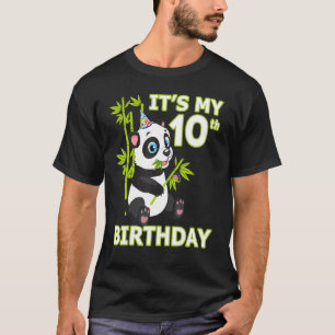 Camiseta 10.º Aniversário, 10 anos Festa Animal Panda