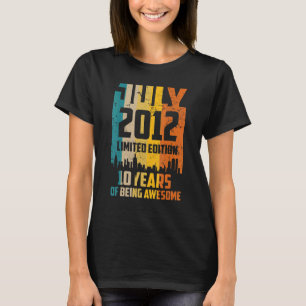 Camiseta 10.º Aniversário 10 Anos Incrível Desde julho de 2