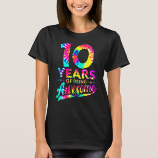 Camiseta 10.º Aniversário 10 anos Tie Dye Incrível Homens