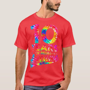Camiseta 10.º Aniversário 10 anos Tie Dye Incrível Homens