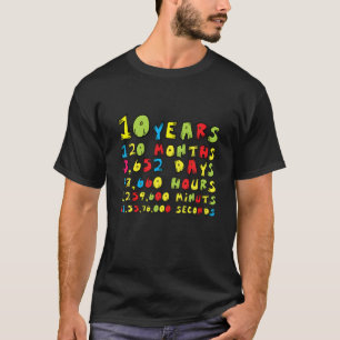 Camiseta 10. º aniversário 10 anos Vintage Retro 120 meses