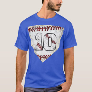 Camiseta 10.º Aniversário Baseball Grande Número Dez 10 Ano