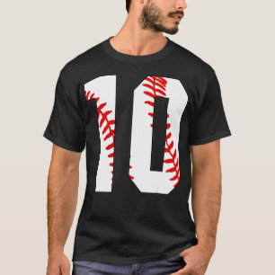 Camiseta 10.º Aniversário Baseball Grande Número Dez 10 Ano