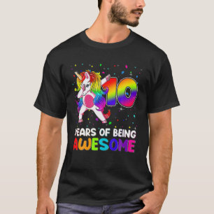 Camiseta 10.º Aniversário Dabbing Unicorn 10 Anos De Bei