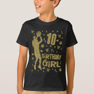 Camiseta 10.º Aniversário Garotas Fãs de Basquete Jogadoras