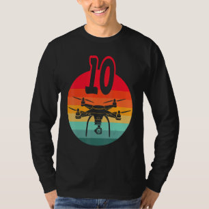 Camiseta 10.º aniversário I Retro Remote Control Drones com