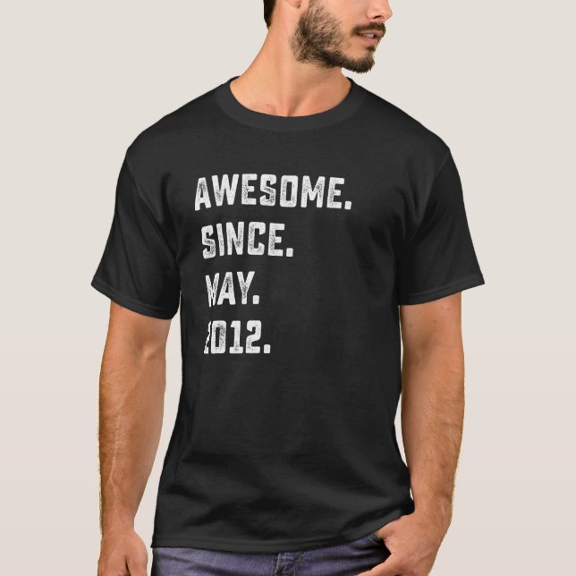 Camiseta 10.º Aniversário Impressionante Desde maio de 2012 (Frente)