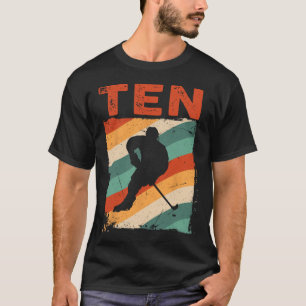 Camiseta 10.º Aniversário Retro Hóquei no Gelo 10 Anos Garo
