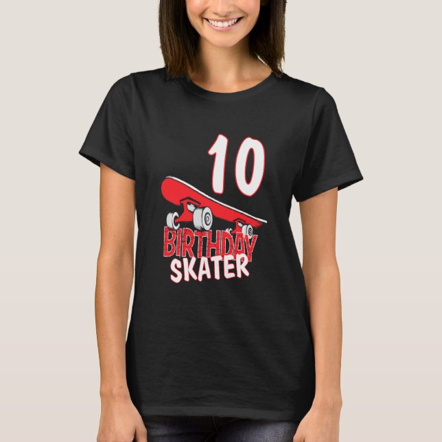 Camiseta 10. º Aniversário Skater Kids Skate Park Lover B D (Frente)