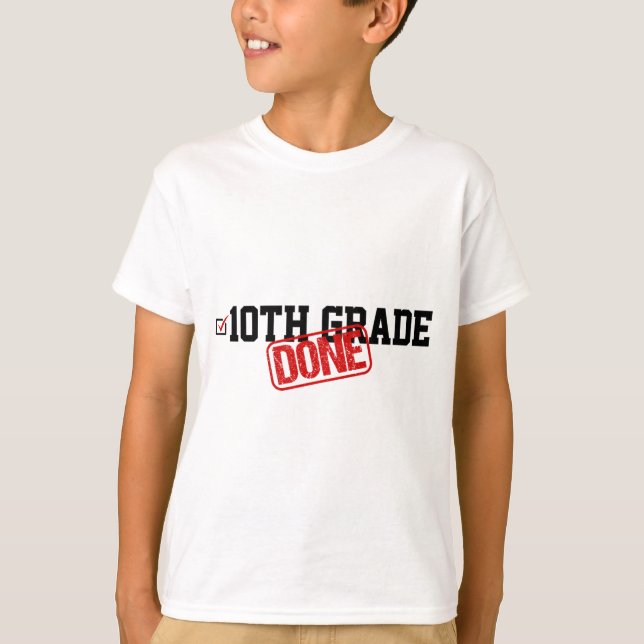 Camiseta 10.º ano concluído - último dia da escola Y (Frente)