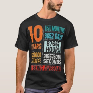 Camiseta 10 Anos 120 Meses De Estar Incrível 10º Aniversári