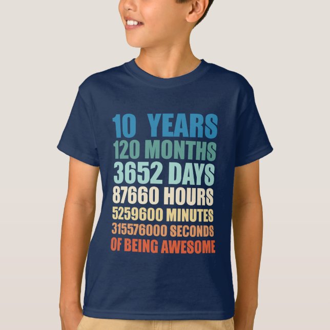 Camiseta 10 anos Aniversário de Menina do 10º Aniversário (Frente)