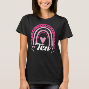 Camiseta 10 Anos Arco-Íris 10º Aniversário Rapariga 10 Dias
