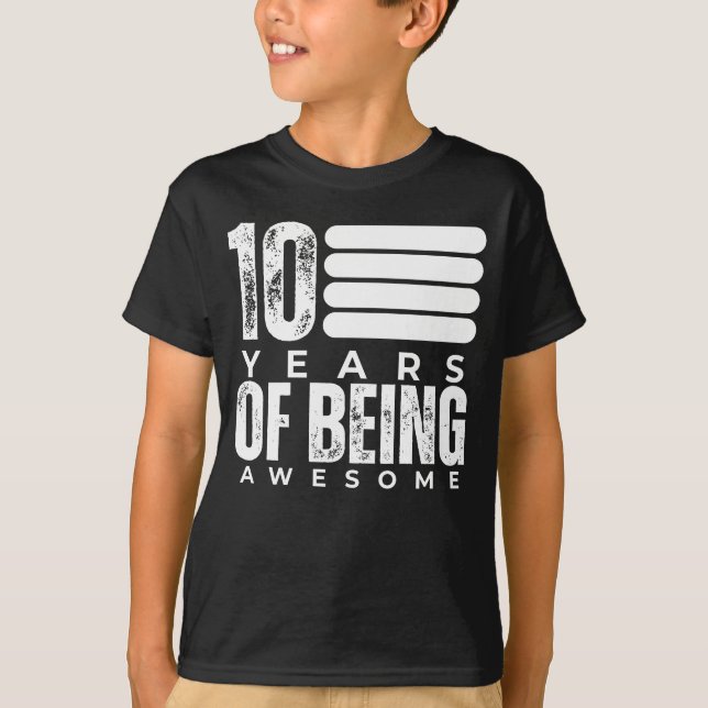 Camiseta 10 Anos De Estar Incrível 10.º Aniversário (Frente)
