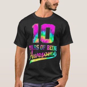 Camiseta 10 Anos De Idade 10O Aniversário Tie Dye Sendo In