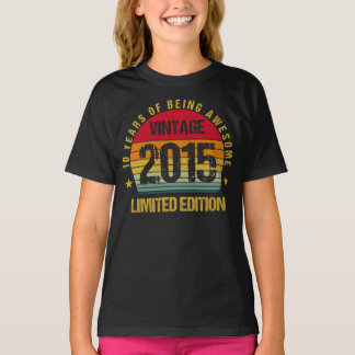 Camiseta 10 anos de idade Décimo de 2015 Vintage 10ª Crianç