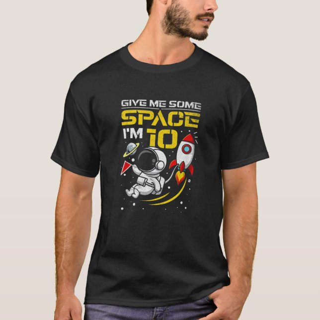 Camiseta 10 Anos De Idade Do Espaço Exterior 10º Astrona (Frente)