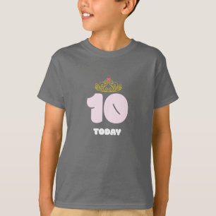 Camiseta 10 anos de idade hoje Princesa 10º aniversário