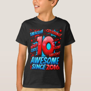 Camiseta 10 Anos de Idade Para Meninos 10º Aniversário Meni