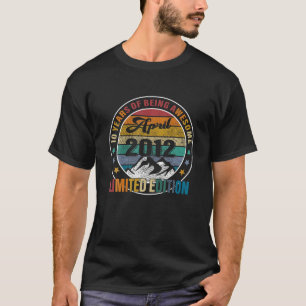 Camiseta 10 Anos De Idade, Presente Vintage Abril De 2012 1