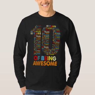 Camiseta 10 Anos De Incrível 120 Meses 10º Aniversário