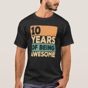Camiseta 10 Anos De Ser Incrível Retro 10º Aniversário